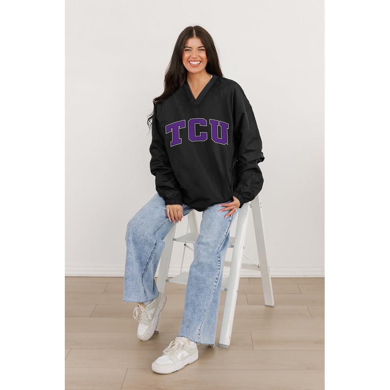 TCU HORNED FROGS Victory Bound V-Neck Wind Shirt By Madi Prewett Troutt