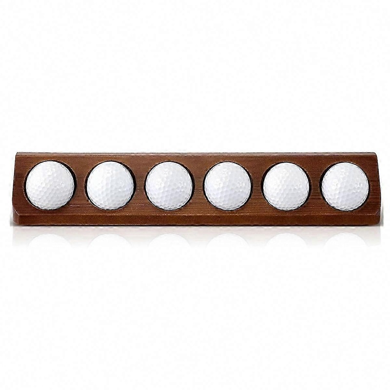 Wooden Golf Ball Display Case for 6 Standard Size Golf Balls, Wall Mount Golf Ball Stand Holder Display