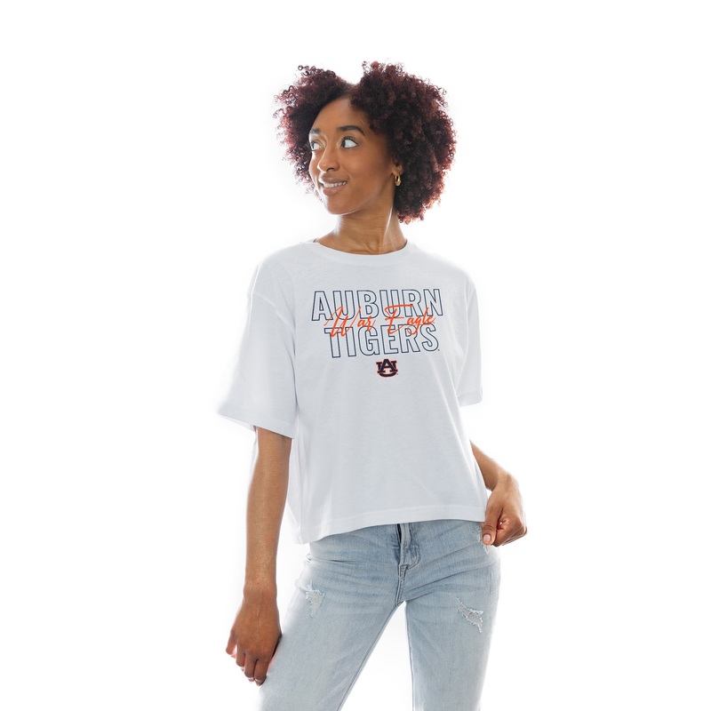 AUBURN TIGERS Keep Playing Boxy-Fit Crop Tee