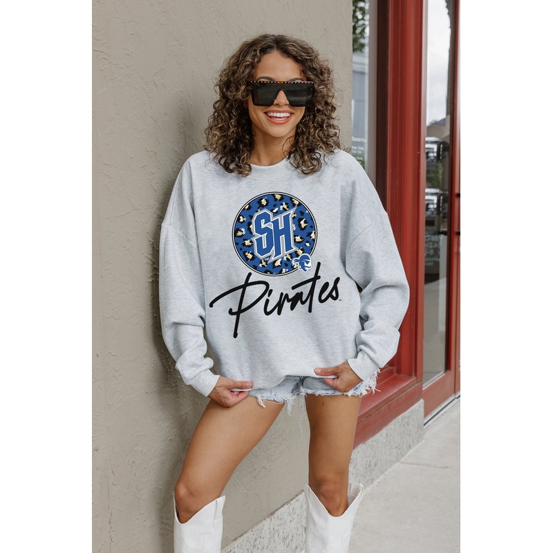 SETON HALL PIRATES Going Wild Fleece Drop-Shoulder Pullover