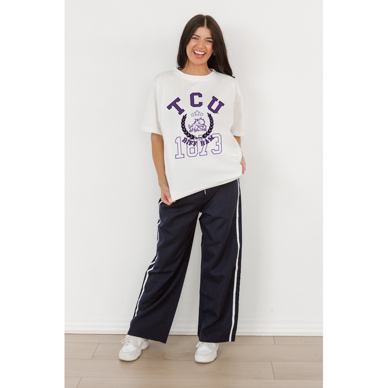 TCU HORNED FROGS Go For Two Oversized Crewneck Tee By Madi Prewett Troutt