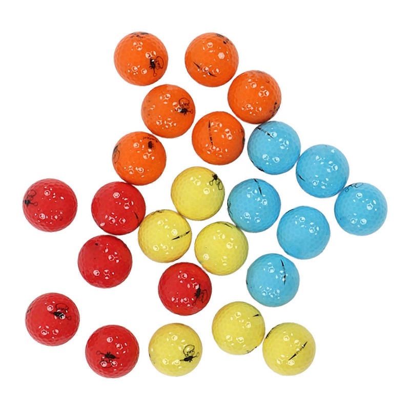 24Pcs Golf Ball Set Rubber Colorful Good Resilience 2 Layer Golf Ball for Women Entry Level Players B155