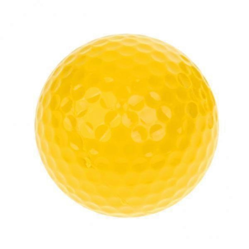 2xElastic Synthetic Rubber Golf Ball Training Practice Ball Yellow 42.6mm