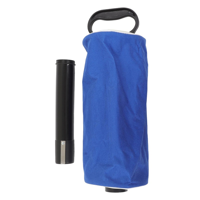 Blue Golf Ball Retriever Bag with Detachable Tube & Rubber Handle  Holds 80 Balls for Outdoor Play