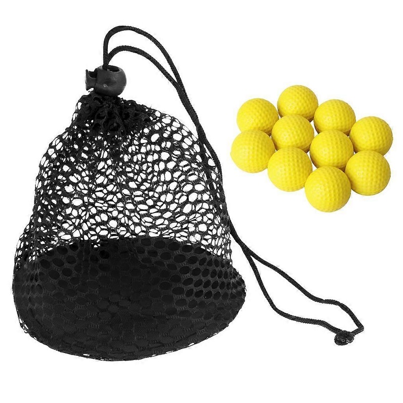 10 Pieces PU Golf Balls Soft Foam Golf ball of training with Portable Mesh Nets