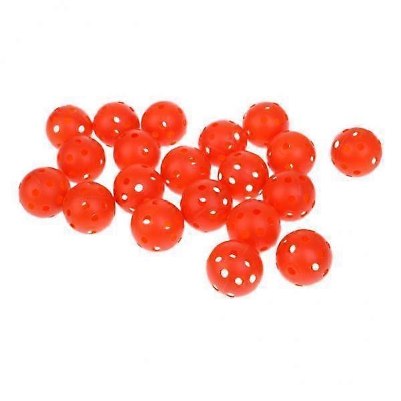 2×20 Pieces Plastic Hollow Golf Balls Perforated Practice Training Ball Orange