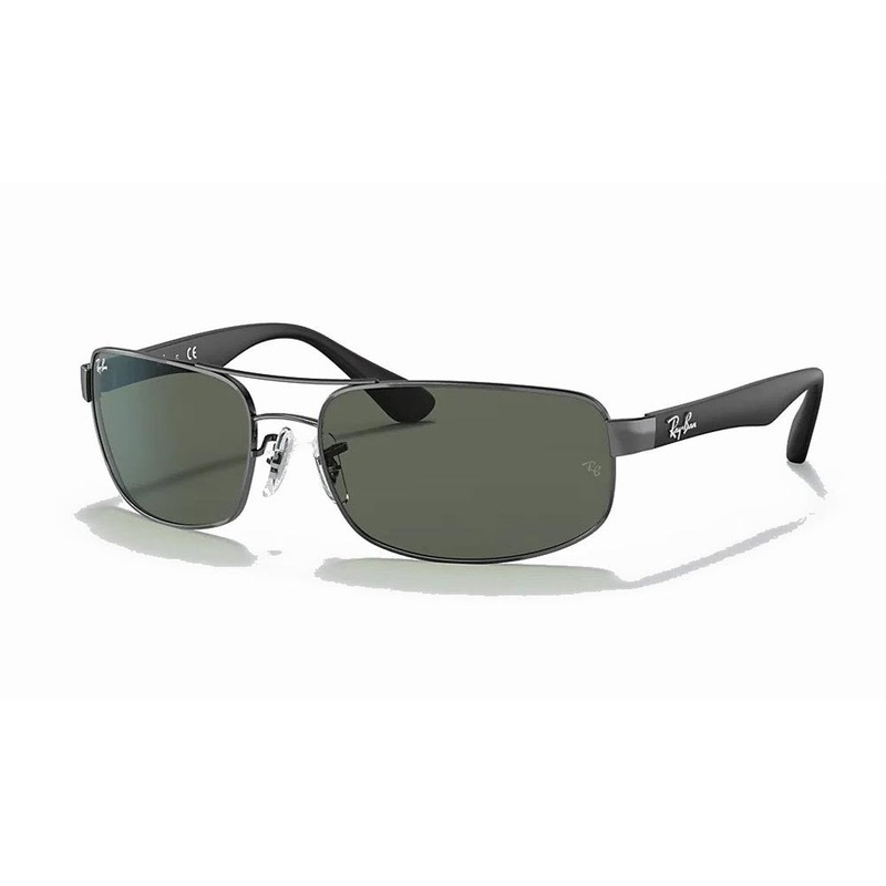 Ray-Ban RB3445 – Gunmetal Black/Green Solid Color