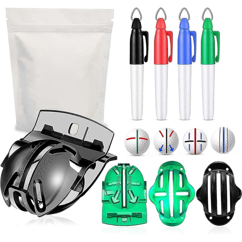 4 Pack Golf Ball Alignment Kit, Golf Ball Marking Tools with 4 Golf Ball Markers, Men’s Golf Accessories