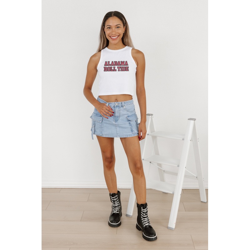 ALABAMA CRIMSON TIDE Winning Tradition Ribbed Crop Tank By Madi Prewett Troutt