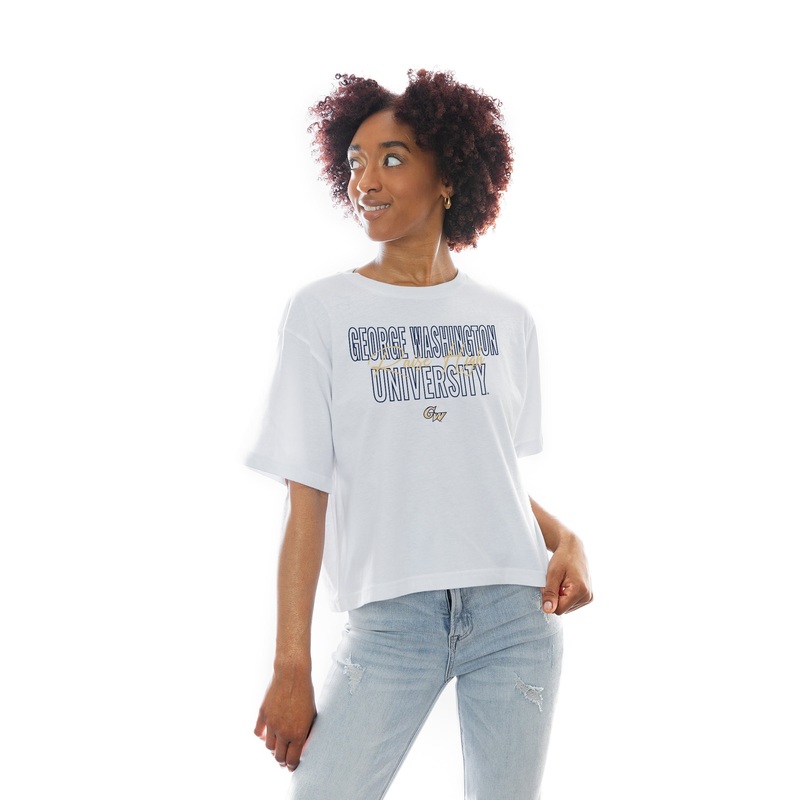 GEORGE WASHINGTON REVOLUTIONARIES Keep Playing Boxy-Fit Crop Tee