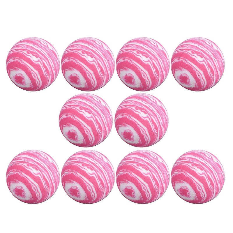 Pack of 10 Golf Training Balls Golf Rainbow Balls Golf Practicing Balls Rainbow Foam Balls for Golf Swing Training Balls  Pink and white