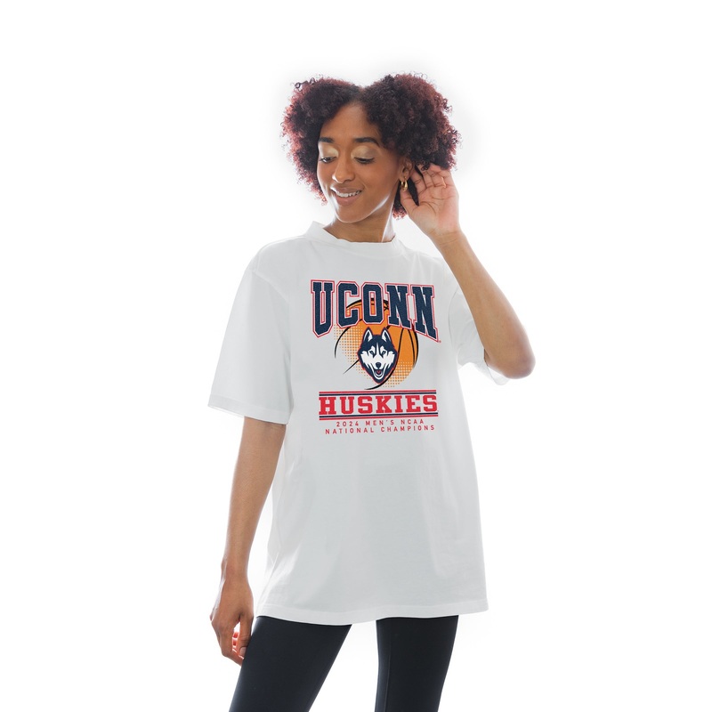 UCONN HUSKIES Court Kings Oversized Crewneck Tee