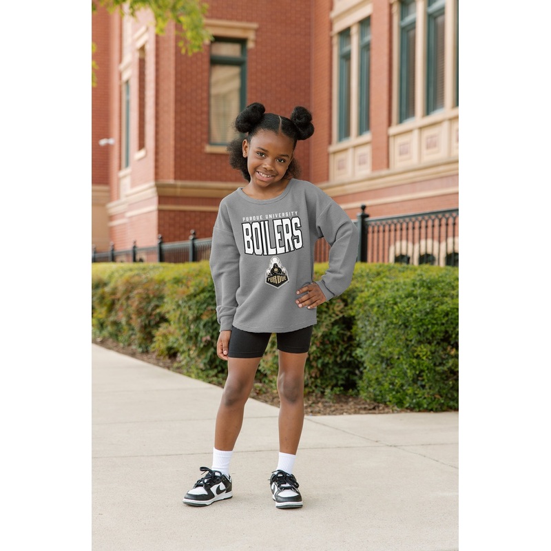 PURDUE BOILERMAKERS PURE MOTION KIDS VINTAGE WASH CORDED PULLOVER