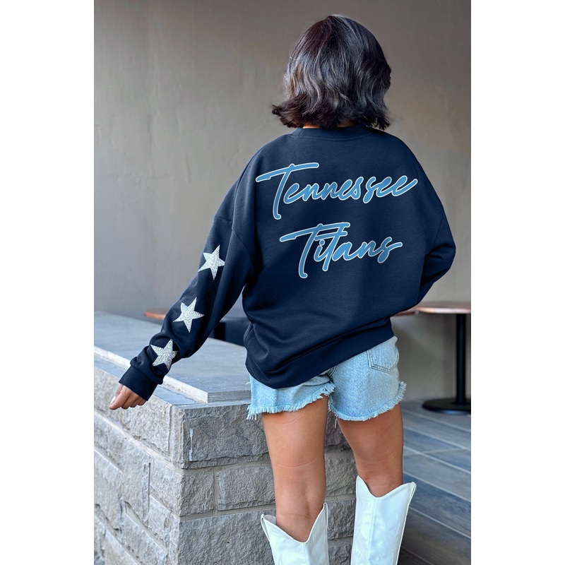 TENNESSEE TITANS Radiant Energy Star-Sleeve Crewneck Pullover