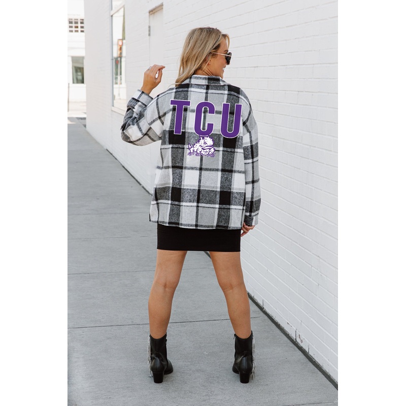 TCU HORNED FROGS Mad For Plaid Jenkins Plaid Overshirt