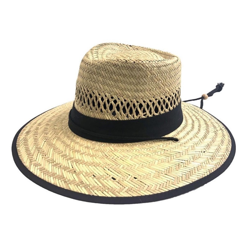 San Diego Hat Company Rush Straw Lifeguard Hat with Adjustable Chin Cord