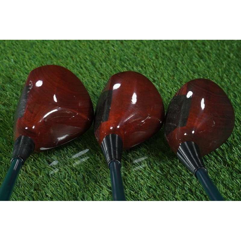 SUNSHINE SPORTS BLACK CAT THE ONE OIL HARDENED PERSIMMON WOODS SET 1W-3W-5W RH