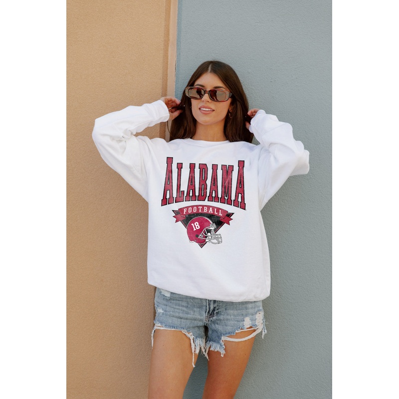 ALABAMA CRIMSON TIDE Slow Motion Crew Fleece Pullover By Madi Prewett Troutt