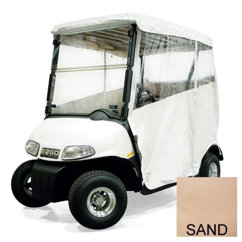 Sand 3-Sided Over-The-Top 2-Passenger Vinyl Enclosure for E-Z-GO T48 PN# 48599