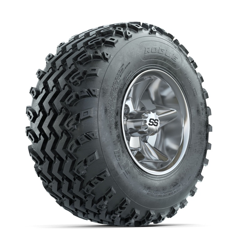 GTW Godfather Chrome 10 in Wheels with 22×11.00-10 Rogue All Terrain Tires  Full Set