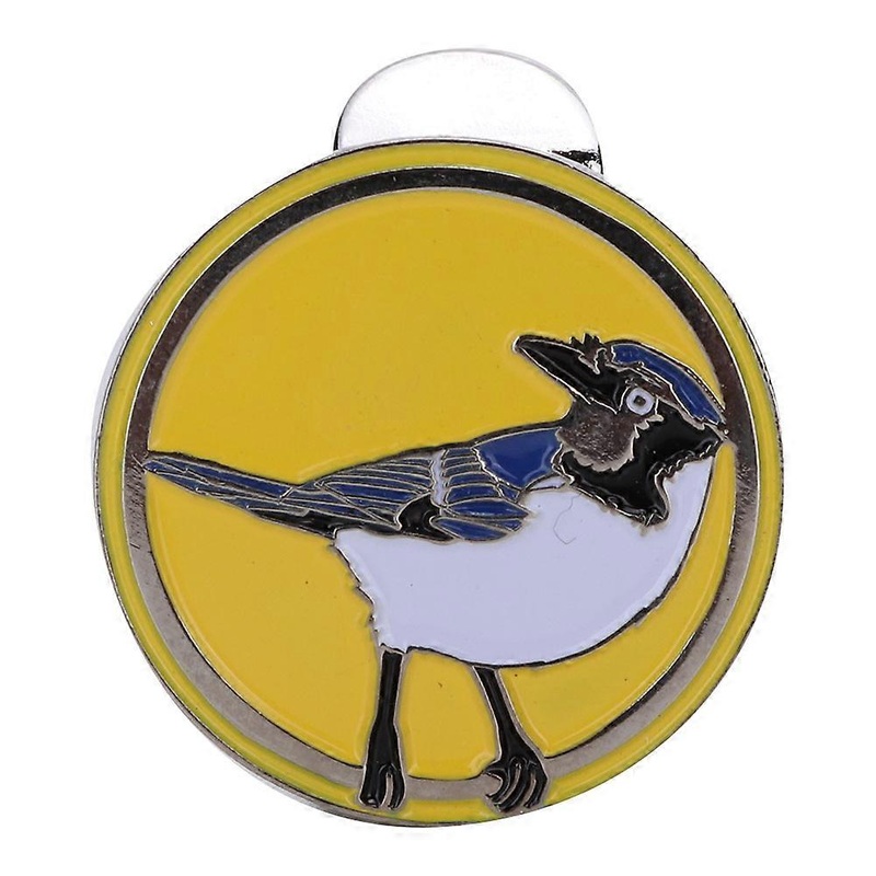 Metal Magnetic Golf Cap Hat Visor Clip Ball Marker Accessory (Yellow Bird)