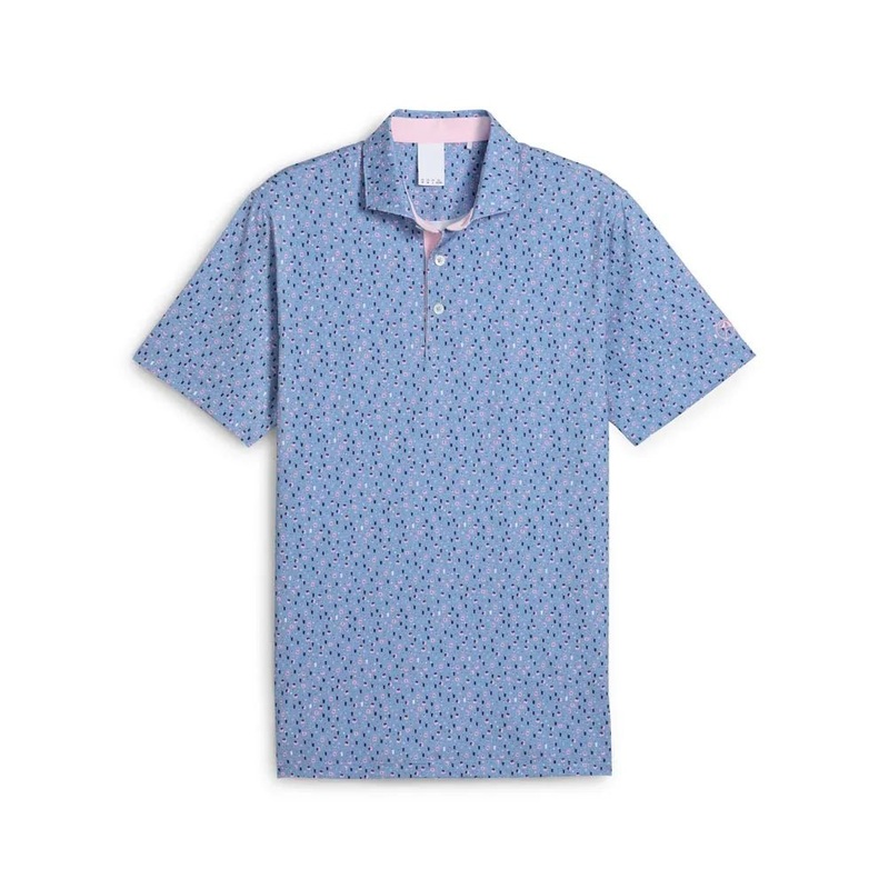 Puma X AP Tea Time Golf Polo|Zen Blue/Pale Pink|Small|Medium|Large|X-Large|XX-Large|XXX-Large