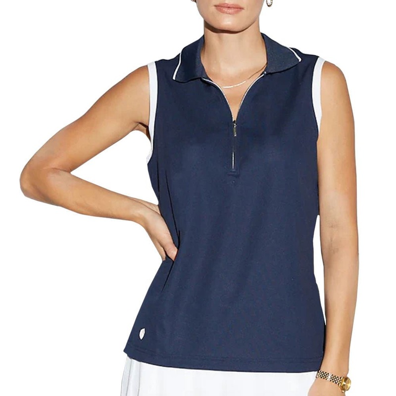 GGBlue Aspen Sleeveless Polo|Navy White|X-Small|Small|Medium|Large|X-Large|XX-Large