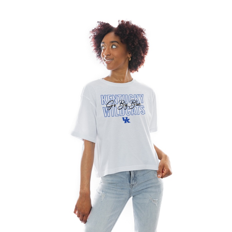 KENTUCKY WILDCATS Keep Playing Boxy-Fit Crop Tee