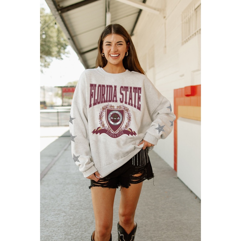 FLORIDA STATE SEMINOLES Allstar Embellished Crew Pullover By Madi Prewett Troutt