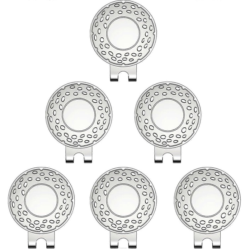 Magnetic Golf Ball Marker Hat Clip Golf Ball Marker Caps Holder Professional Golf Training Aids Accessories,6 Pieces (Golf Ball Marker Not Included)