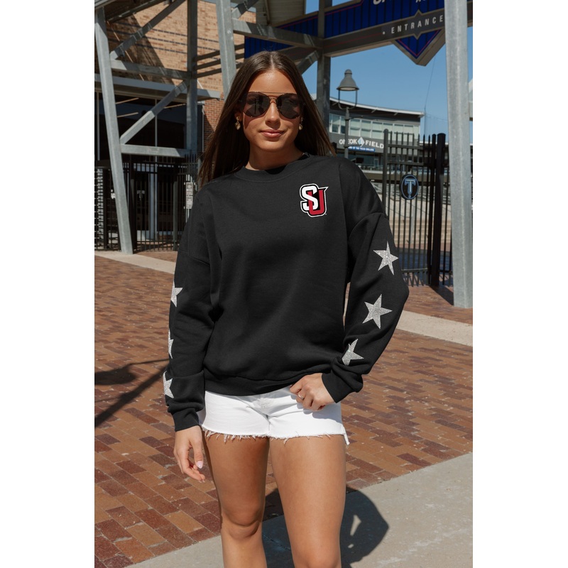 SEATTLE U REDHAWKS Dedication Star-Sleeve Crewneck Pullover