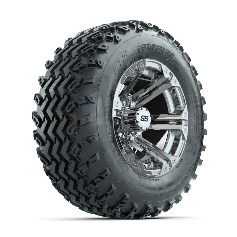 GTW Specter Chrome 12 in Wheels with 23×10.00-12 Rogue All Terrain Tires  Full Set