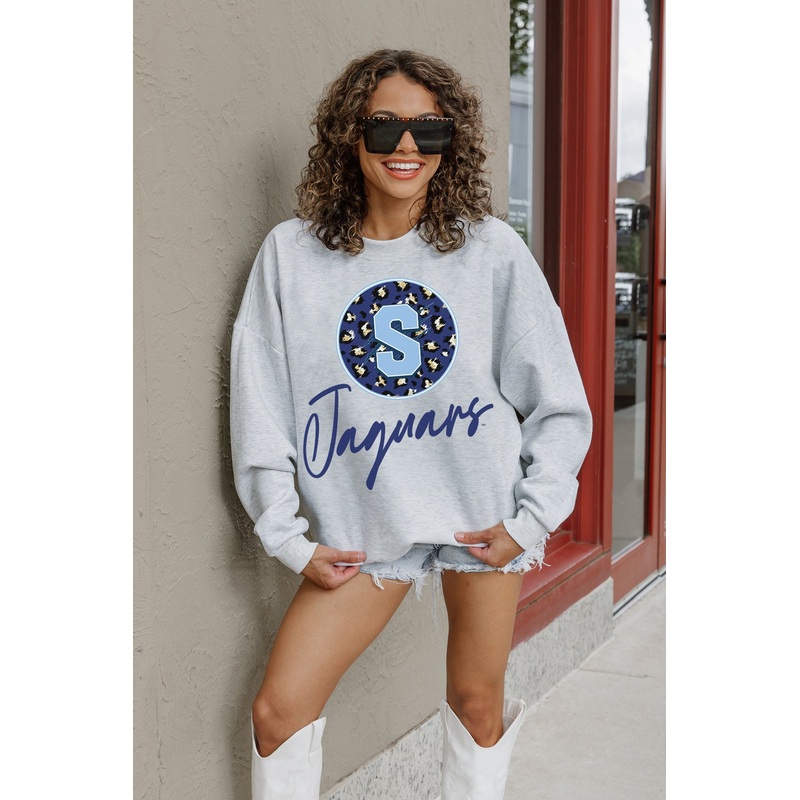 SPELMAN COLLEGE JAGUARS Going Wild Fleece Drop-Shoulder Pullover