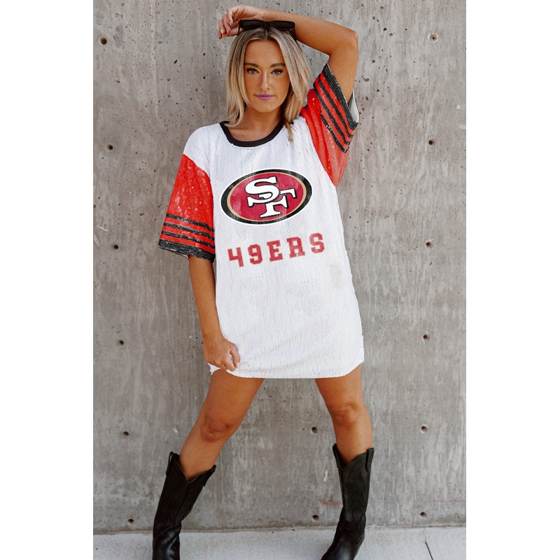 SAN FRANCISCO 49ERS Chic Champs Sequin Jersey Dress