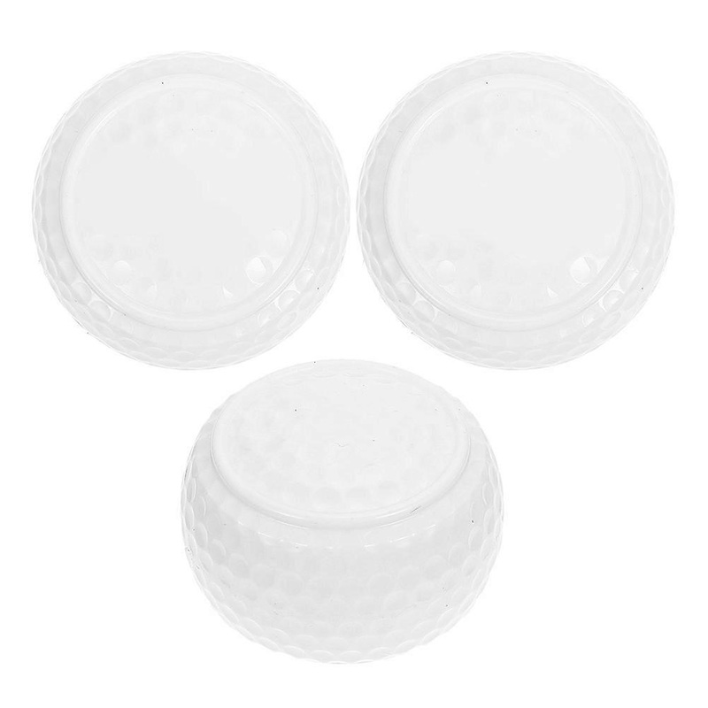White Flat Golf Balls for Putting Training 3Pcs Rubber Golf Practice Balls