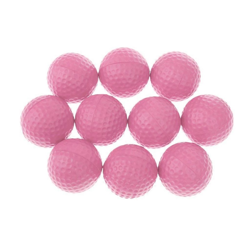 10 Pieces PU Foam Sponge Golf Training Soft Balls Golf Practice Balls Pink