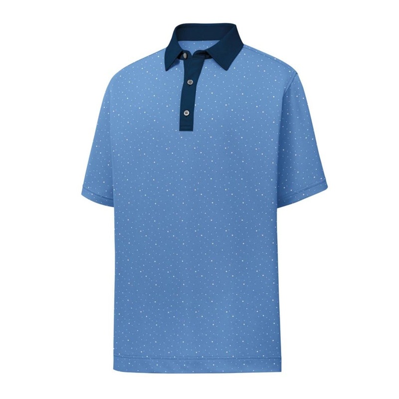FootJoy Lisle Multi Dot Print Self Collar Polo