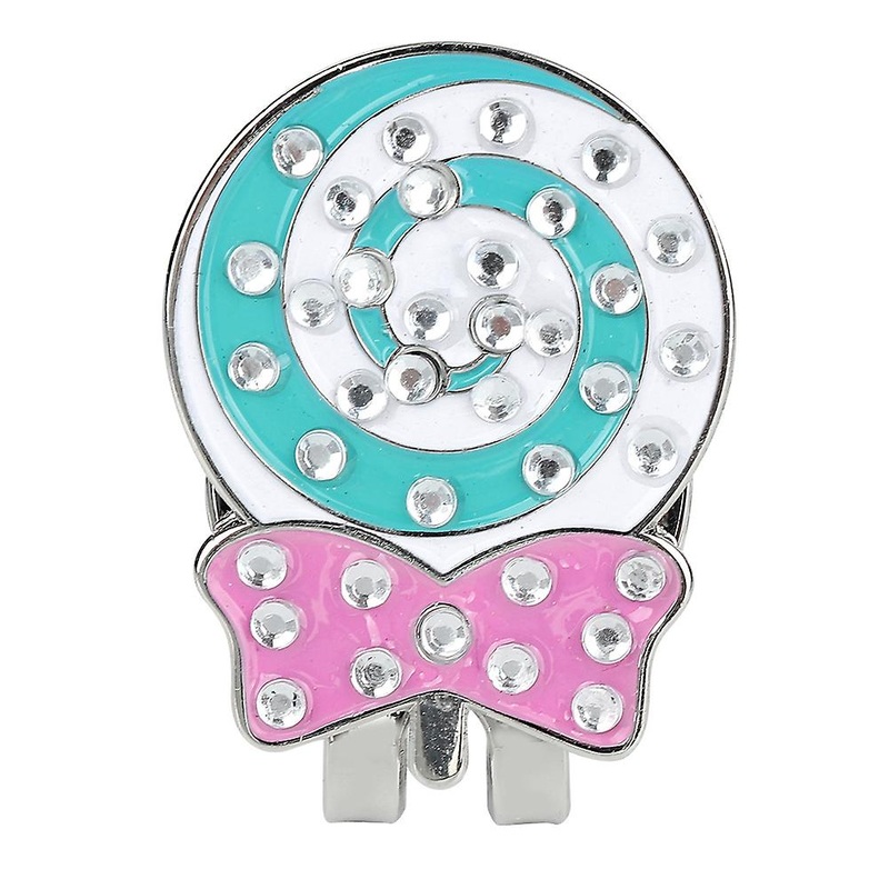 Durable Metal Outdoor Magnetic Golf Ball Marker with Hat Clip Golfer Accessory (Lollipop)