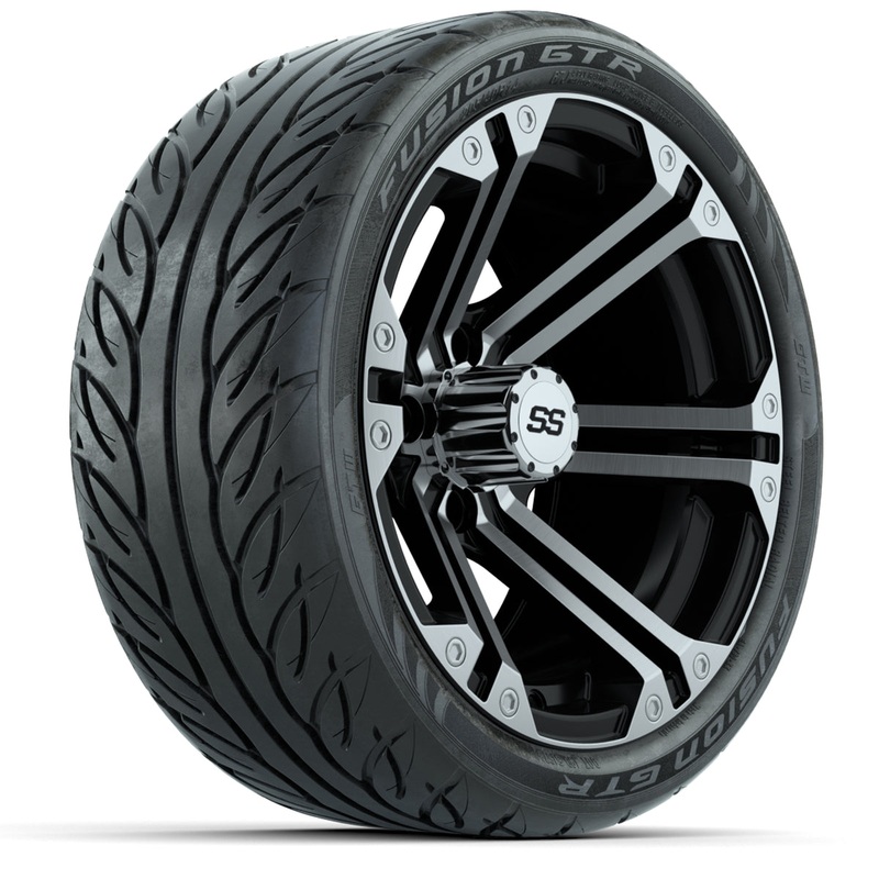 14 GTW Specter Machined/Black Wheels with Fusion GTR Street Tires  Set of 4 PN# A19-287
