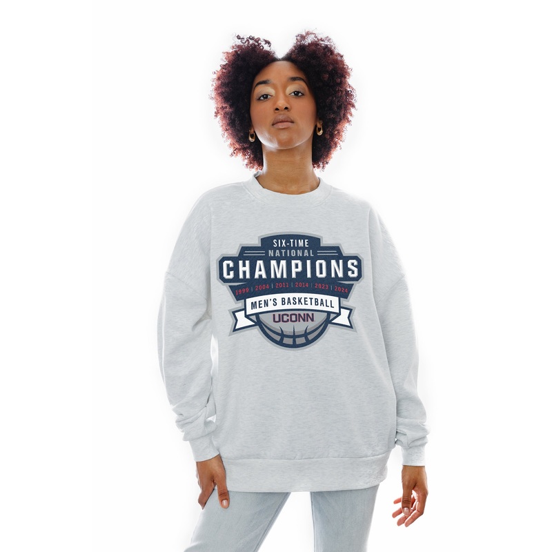 UCONN HUSKIES Six-Time Champions Fleece Crewneck Pullover