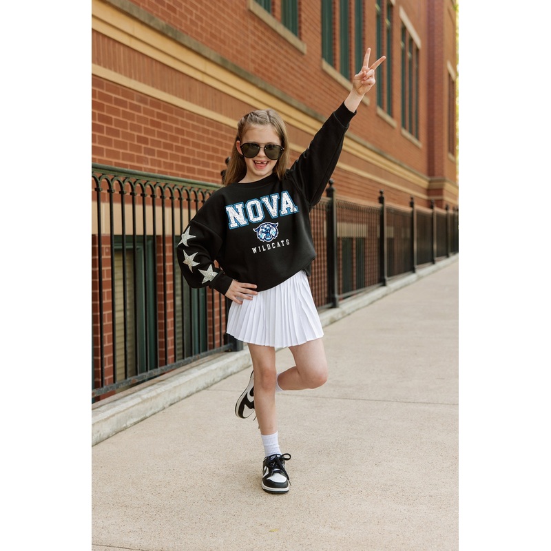 VILLANOVA WILDCATS VELOCITY KIDS STAR SLEEVE CREWNECK PULLOVER