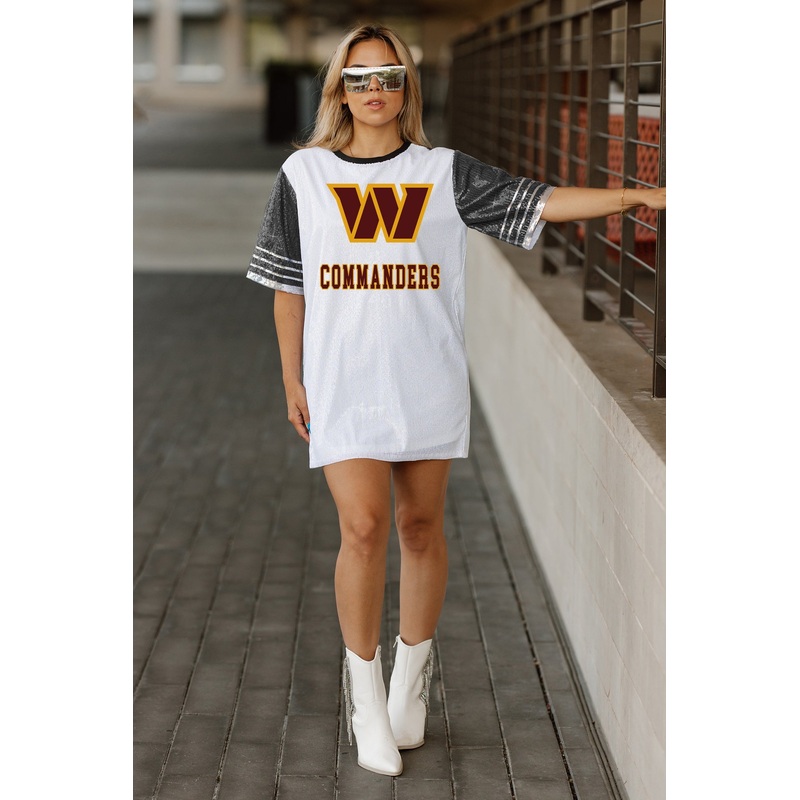 WASHINGTON COMMANDERS Bling It Sequined Jersey Dress