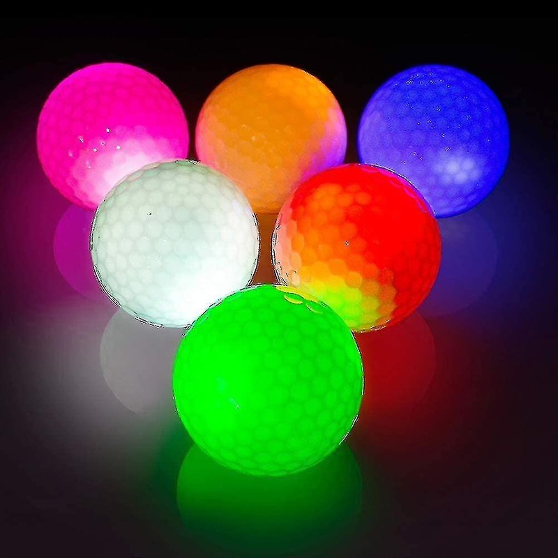 6 Pcs Led Glow Golf Balls, Flashing Glowing Golf Ball, Night Glow High Quality