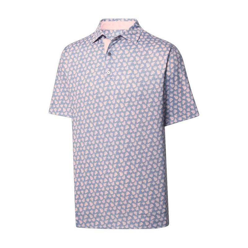 FootJoy Lisle Shadow Palm Print Self Collar Polo