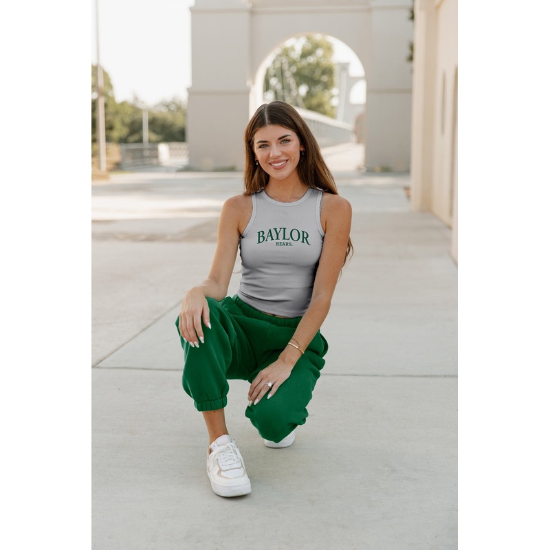 BAYLOR BEARS Play The Field Ribbed Crop Tank By Madi Prewett Troutt