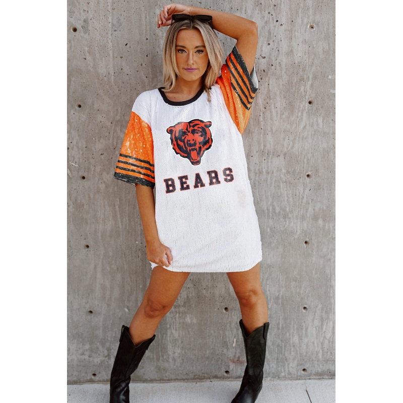 CHICAGO BEARS Chic Champs Sequin Jersey Dress