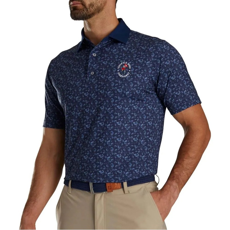 FootJoy 2024 U.S. Open Pinecone Print Lisle Golf Polo
