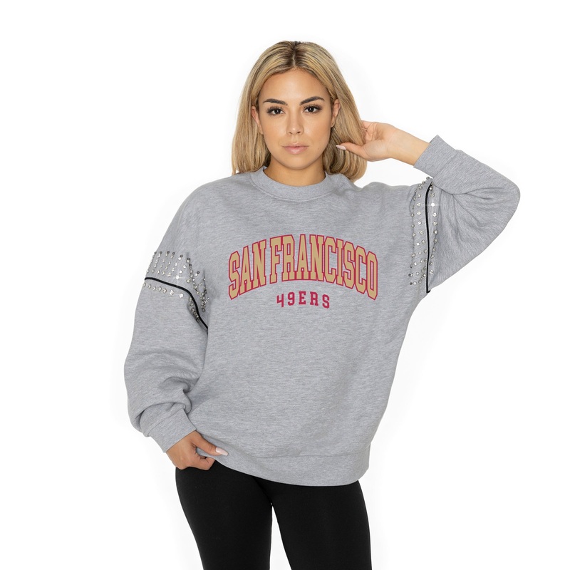 SAN FRANCISCO 49ERS Competitive Edge Jewel-Trim Pullover