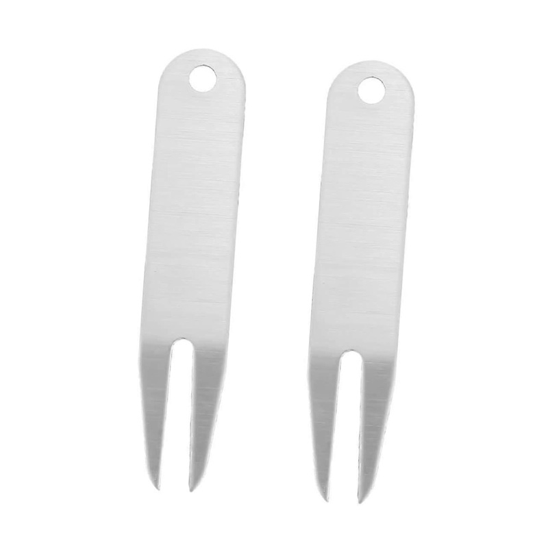 Golf Fork Brush Ball Marker Pen Set for Women, Stainless Steel Golf Accessories, Portable Divot Tool with Alignment Sticks, 2 Pack