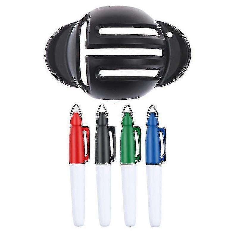 1 Set Golf Ball Triple Track Putter Stencil 3 Line Marker Stencil Golf Ball Line Marking Alignment Tools With 4pcs Marker Pens Golf Putting Positionin